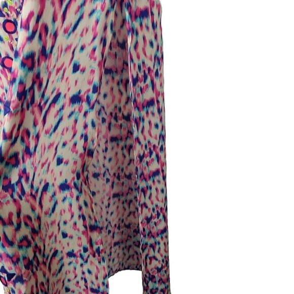 TAJ by Sabrina Crippa Maxi Dress Size Small Silk Beaded Embroidered Kaftan Tunic - Picture 4 of 7